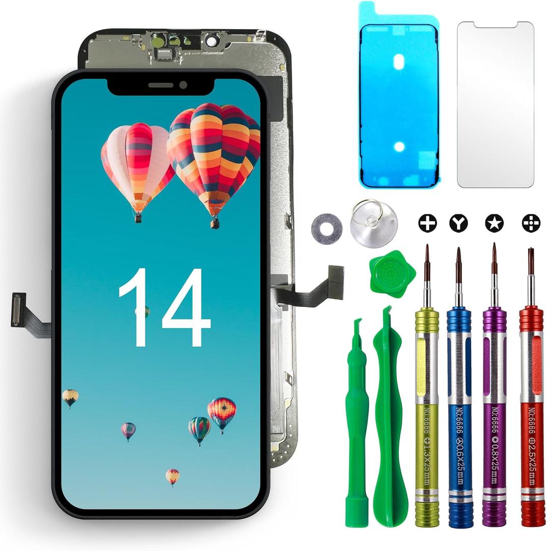 LCD Replacement Screen for iPhone 14 6.1 inch (Model A2649, A2881, A2884, A2883, A2882) Display digitizer Touch Screen w/Tool Set