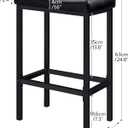 HOOBRO Bar Stools, Set of 2 Bar Chairs, Counter Height Stools, Saddle Barstools with Curved Surface, 24.8 Inches, 2.4" Thick Upholstery, for Kitchen, Dining Room, Cafe Black BB10BY01