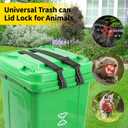 Trash Can Lock for Animals with Reflective Handle, Raccoon Proof Trash Can Lock with Adjustable Dual Paws for Securing Trash Can Lids from Small Animals/Strong Winds and Avoiding Dirty Hands -2pcs