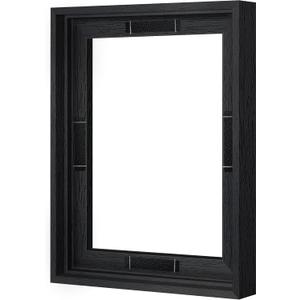 Abtgt 8x10 Canvas Floating Frame with 0.9" Deep, Black Floater Frame for Canvas Paintings with Adhesive, Vertical or Horizontal Wall Art frame for Prints Oil Painting Diamond Decor, 1 Pack.