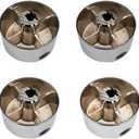 5PCS Gas Stove Rotary Switch Metal Knob Zinc Alloy Chrome Plating Round Cooker Parts Kitchen Accessories fit for Electrolux Bosch, As Shown in the Picture