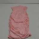 BEAGIMEG Women's Sexy Bodycon Sleeveless Backless Ruched Halter Neck Party Club Cocktail Midi Dress (Pink), S