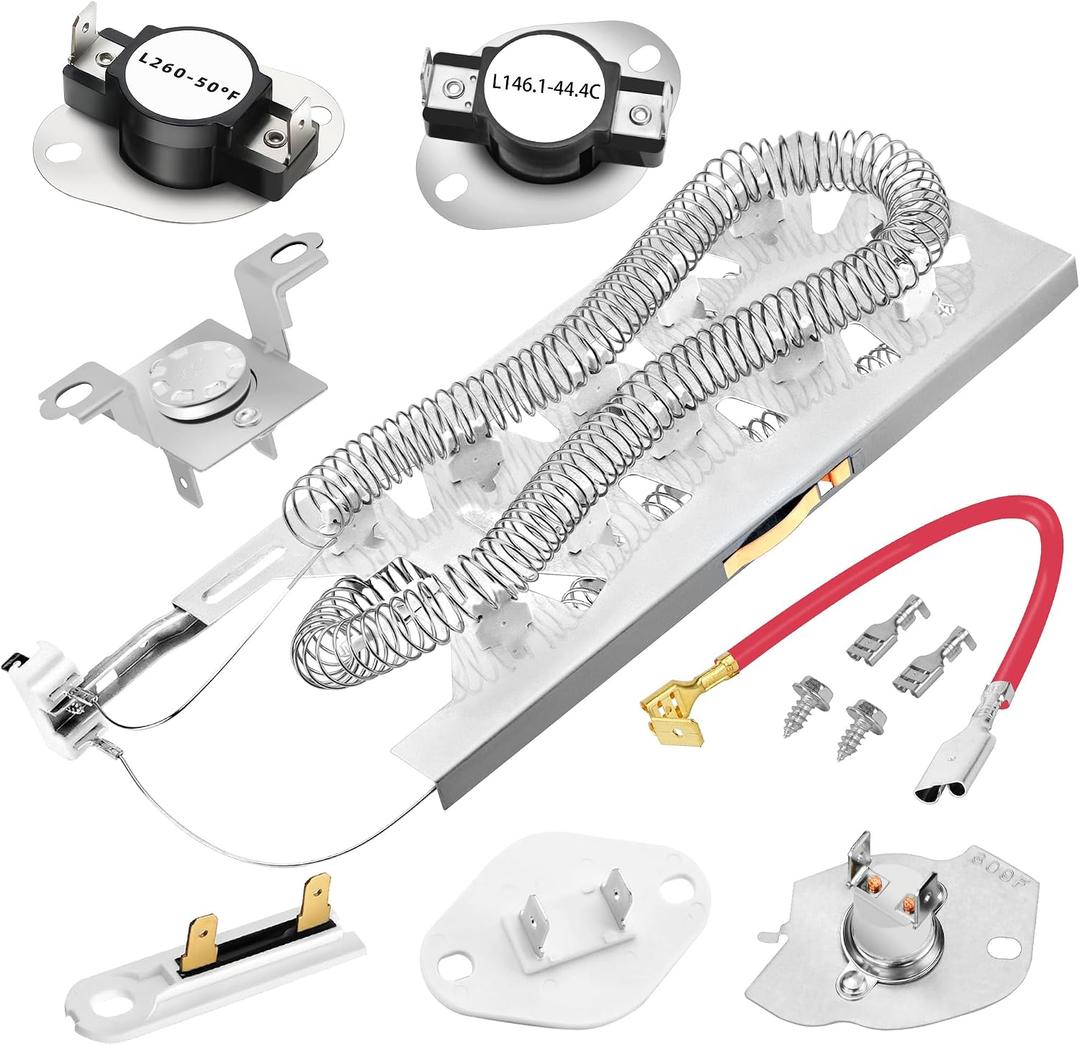 UpgradedWP3387747 3387747 Dryer Heating Element for Whirlpool Cabrio Duet Kenmore Elite Maytag bravos xl Dryer WED5100HW1 WED5500XW1 WED5700AC1 WED6120HW1 WED6620HW1 MED5500FW1 MED6230RHW1
