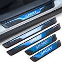 4Pcs Stainless Steel Door Sill Protector, Car Door Sills Threshold Protection Trim Sport, Door Entry Guards Door sill Scuff Plate (Blue)