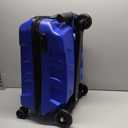 Scooter Suitcase for Kids & Adults，3-D Hardshell Ride On Scooter Luggage with Led Light Up Wheels，TSA Lock，Lightweight Foldable Carry On Rideable Suitcase for Children Teenagers (Blue, 21-inch)