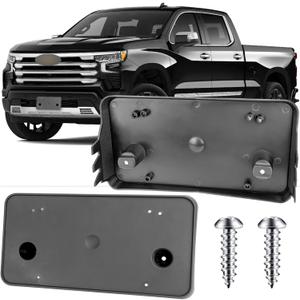 License Plate Bracket Accessories for Chevrolet Chevy Silverado 1500 2022 2023 2024 2025, Front Bumper License Plate Holder Replacement Frame Black Mount