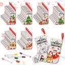 Zhanmai 24 Pcs Color Your Own Christmas Stockings with 48 Pcs Pens, DIY Christmas Stocking Crafts Kit Xmas Stockings Gift for Kids Adults Family Holiday Party Decoration (Merry Christmas)
