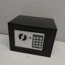 Small Electronic Safe Box With Digital Keypad & Keys - 9.05 x 6.7 x 6.7 Inches Wall Safe 0.23Cuft Mini Security Box for Coin Home Office Hotel Rooms Business Jewelry Gun (Black)