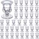 Foaincore 42 Pcs Candlestick Holders Bulk 2.5 Inch Taper Candle Holder for Table Centerpiece Thick Glass Ritual Candle Stand for Wedding Christmas Valentines Festival Party Decorations(Clear)
