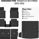 Floor Mats for Mazda CX-50 Hybrid 2025 2026 (Not for Gas), Trunk Mat and Backrest Mat All Weather TPE Protector for Mazda CX-50 Hybrid Accessories Floor Liner