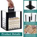 Hiboom 1 Pack Acrylic Poker Chip Case, 1000 Pcs Chips Capacity Chip Trays Set Including Carrier Acrylic Display Case and 10 Pcs Trays Racks Holder (Black)