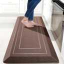 UKISS 9/10"" Extra Thick Cushioned Anti Fatigue Kitchen Mat, Waterproof High Density Foam Standing Desk Mat, Non-Slip Ergonomic Comfort Mat for Kitchen, Office,Workstation Black (Brown, 20" X 48")