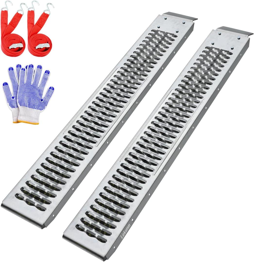 LIEKUMM 59.5" Steel Loading Ramps, Heavy-Duty Ramps for Lawn Mower, Pickup Trucks, ATVs, Trailers, and Sheds, 960 lbs Capacity, 2 Pack Wide Loading Ramps