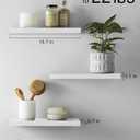 BAYKA White Floating Shelves for Wall Set of 3, Rustic Wood Wall Shelves with Metal Brackets for Bathroom, Bedroom, Kitchen, or Living Room Decor Organization, Sturdy Storage with 22lb Capacity