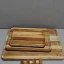 3 Pack Teak Wood Cutting Board Set for Kitchen Charcuterie Board Serving Heavy Duty Non Toxic Slip Over Sink Solid Thick Haus Wooden Chopping Board Large Big Small Meat Best Kitchen Essential Gift