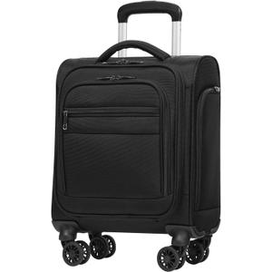 Coolife Underseat Carry On Luggage Suitcase Softside Lightweight Rolling Travel Bag Spinner Suitcase Compact Upright 4 Dual Wheel Bag (black)