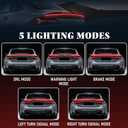 DIBMS LED Spoiler Brake Light Strip Sequential Flashing Tail Universal Red Carbon Fiber Light Bar With High-Brightness LED for Car Trucks Rear Spoiler Trunk Roof Wing Waterproof Design