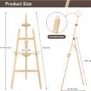 Adjustable Wooden Painting Easel, Art Easel Stand Hold up to 43'', Painting Canvas for Wedding Sign and Poster, Drawing for Adults, Begginners and Students, 59 Inches