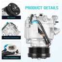 AC Compressor with A/C Clutch Fit for Chevrolet Sonic 1.8L 2013 2014 2015 2016 2017 2018, Only for manual temp control, 16003818-103 16003818-104