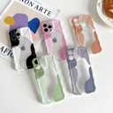 DEFBSC for iPhone 16 Pro Max Case,Cute Clear Wavy Art Design Aesthetic Pattern Phone Case for Women Girls,Wave Frame Durable Protective Cover Full Camera Protection Bumper for iPhone 16 Pro Max,Yellow