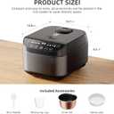 TRIANGLE Smart Rice Cooker 6 Cups Uncooked, Fuzzy Logic Rice Maker One-Touch Cooking with Non-stick Inner Pot, Steamer, Quick Cook, Timer, Auto Keep Warm Feature, Black