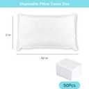Disposable Pillow Case Covers 50Pcs, White Pillow Cases Bulk for Home, Travel, Medical Hospital, Guest Stays, Clinics, Protable 32 x 21 Inch