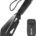 Tactical Mini Hand Shovel Small Camping Shovel Portable Backpacking Trowel Survival 7 in 1 Shovel Versatile Gardening Trowel for Camping, Gardening, Outdoor Survival (Black)