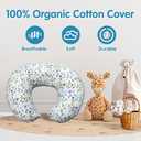 Nursing Pillow, Breastfeeding Pillows with Standard Size Removable Cover, Breast Feeding Pillow with Breathable Filling, Ergonomic Nursing Essentials for Bottle and Breastfeeding- Leaves