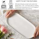 2 x Oval Platter Oval Trays 2 Pack for Entertaining, White Plates Serving Dish for Wedding Party Restaurant Home Steak Meat Taco Sushi Appetizer Cake, New Bone Porcelain, 12 x 5.78 Inches, White