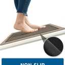 Kitchen Rugs and Mats, Washable Non-Skid Kitchen Mats for Floor, Large Runner Rugs for Kitchen Floor, Front of Sink, Hallway, Laundry Room (Brown, 17"x32")