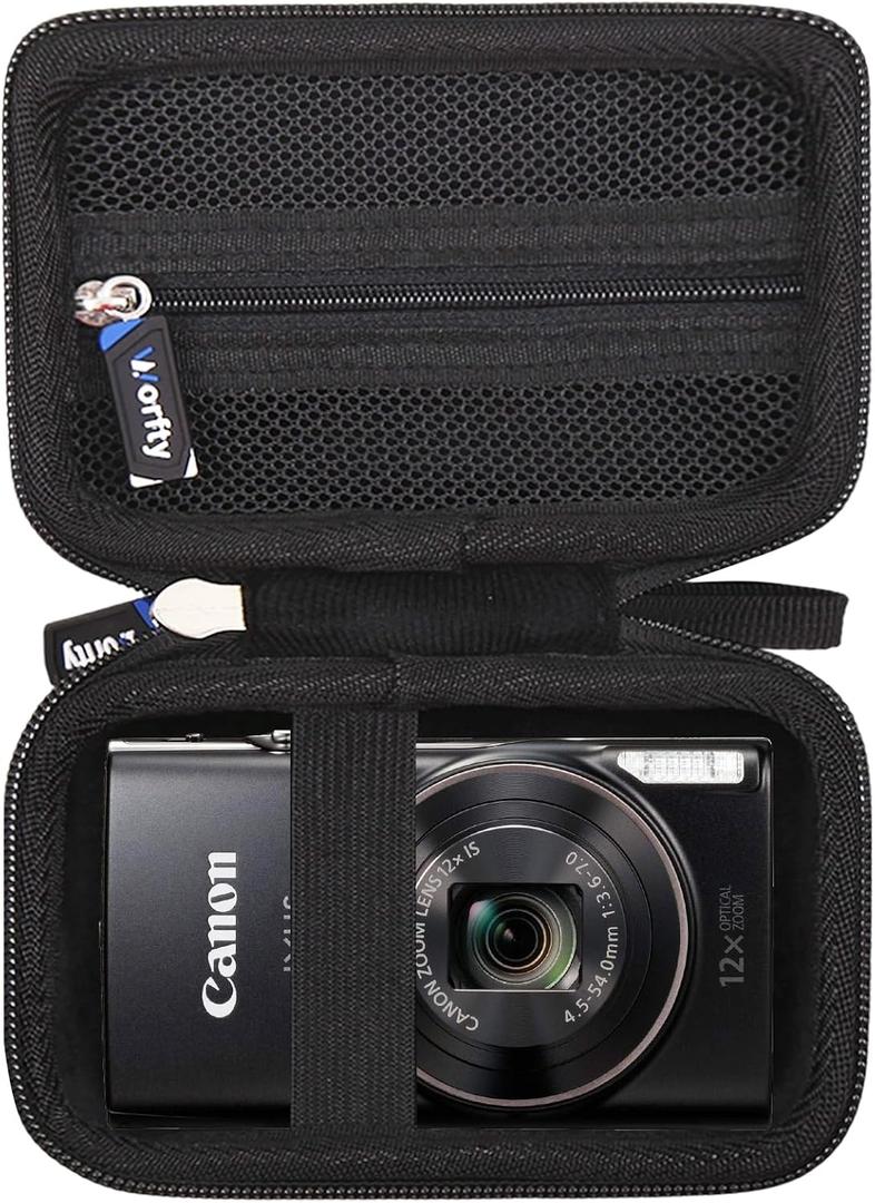 Camera Case for Canon Ixus Series/for PowerShot ELPH Series/for Sony Cyber-shot DSC Series, Travel Camera Bag for Canon Ixus/PowerShot ELPH/Cyber-shot DSC Series (Case Only) (Black)
