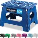 Handy Laundry Folding Lightweight Step Stool - Sturdy Enough to Support Adults and Safe Enough for Kids - Opens Easy with One Flip - Great for Kitchen, Bathroom or Bedroom (Blue) (9 Inch)