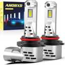 9005 Light Bulb, 6500K White with Fan Cooling Upgraded Super Bright 900% 60000LM Brightness Real 1:1 Halogen Size 80000Hours Lifespan 9005/HB3 Car Fog Lights Pack of 2