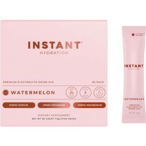 Instant Hydration Electrolytes Powder Packets - Watermelon Electrolyte Drink Mix - Zero Sugar - Keto, Vegan, Gluten-Free, Non-GMO - Boost Recovery, Brain Health, Muscle & Tissue Support- 30 Sticks