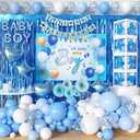 Its a Boy Baby Shower Decorations Blue 98 Pack Baby Party Supplies with Balloons Boxes Backdrop Banners Foil Balloons and Ballon Garland Decorations for Boy 1st Birthday Gender Reveal Party (Blue)