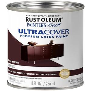 Rust-Oleum 1977730 Painter's Touch Latex Enamel Paint, Half Pint, Gloss Kona Brown, 8 Fl Oz (Pack of 2) Rust-Oleum 1977730 Painter's Touch Latex Enamel Paint, Half Pint, Gloss Kona Brown, 8 Fl Oz (Pack of 2)