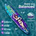 11'6" Inflatable Stand Up Paddle Board with Kayak Seat, 485 lbs Max Weight Capacity Heavy Duty ISUP for Adults, 33" Extra Wide Blow Up Paddleboard for Family Multi-Person Fishing Yoga