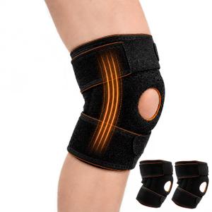 Knee Brace for Women and Men, 2 Count Adjustable Open Patella Knee Brace with 4 Side Stabilizers, Wraparound 3mm Neoprene Knee Support for Running, Walking, Gym, Fits 1328 in Thigh