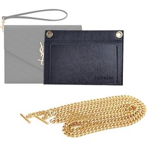 MONOGRAM Clutch Conversion Kit Premium Felt Inset With 120cm Chain For her (blackgold)