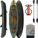 Retrospec Coaster Tandem Inflatable Kayak - 2 Person Inflatable Kayak for Adults, 440lb Weight Capacity, Puncture Resistant, Lightweight 2 Person Kayak with Adjustable Seats Paddle & Pump