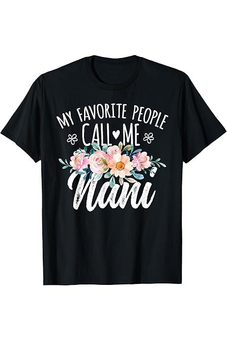 My Favorite People Call Me Noni Floral Birthday Noni Small Black Women T-shirt,  XL