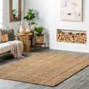 nuLOOM Ashli Solid Farmhouse Jute Area Rug, 4x6, Natural
