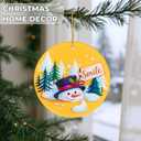 2 x 'Smile' Snowman Ornament for Christmas & Thanksgiving Ornaments, Cheerful Holiday Tree Decoration, Fun & Silly Acrylic Keepsake Gift for Kids, Family, Friends.