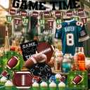 Football Party Supplies Kit Serve 24, Football Party Decorations Include Football Plates Napkins Cups Tablecloth Banner Balloon and Cake Topper for Birthday Game Day Tailgate Decor