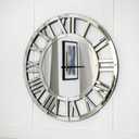 SHYFOY 18-Inch Acrylic Mirrored Wall Clock - Roman Numeral Skeleton Design - Large Decorative Clock - Modern Home Decor -Elegant Timepiece for Living Room, Bedroom, and Office (18inches)