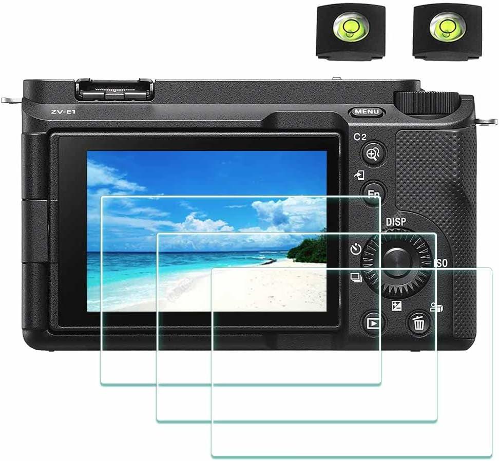 Screen Protector for Sony Alpha A7C II A6700 6700 7C II ZV-E1 ZVE1 A7C2 Camera & Hot Shoe Cover 0.3mm 9H Hardness Tempered Glass Cover Anti-Scrach Anti-Fingerprint Anti-Bubble [3+2 Pack]