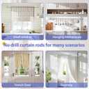 TKZTKZ Curtain Rods No Drilling for Windows 32 to 45 Inch:No Drill Small Silver Curtain Rod with Adhesive Brackets for Bedroom,5/8" Apartment Renter Friendly Adjustable Drapery Rods Easy Install