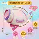 Outdoor Discovery Animal Caller for Kids Toddlers, Hunting Toys with 2 Modes & 30 Realistic Animal Sounds, Toys with 8" Horn and 5-Level Lights, Early Learning for Boys Girls (Pink)