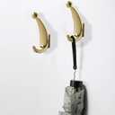 4 Pack Towel Hooks, Metal Wall Mounted Coat Hooks for Bathroom Bedroom Entryway for Hanging Robes Keys Bags(Gold)