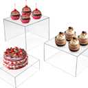 3pcs buffet risers,food risers for buffet table,food stands for display party,buffet risers and stands for food platters,food risers for display party,Clear buffet risers